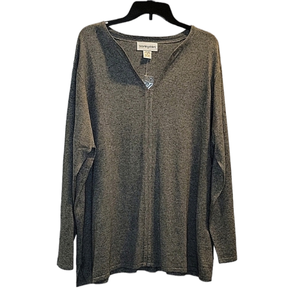 NWOT Bloomingdale's Silk Cashmere Blend Sweater New 3x Grey